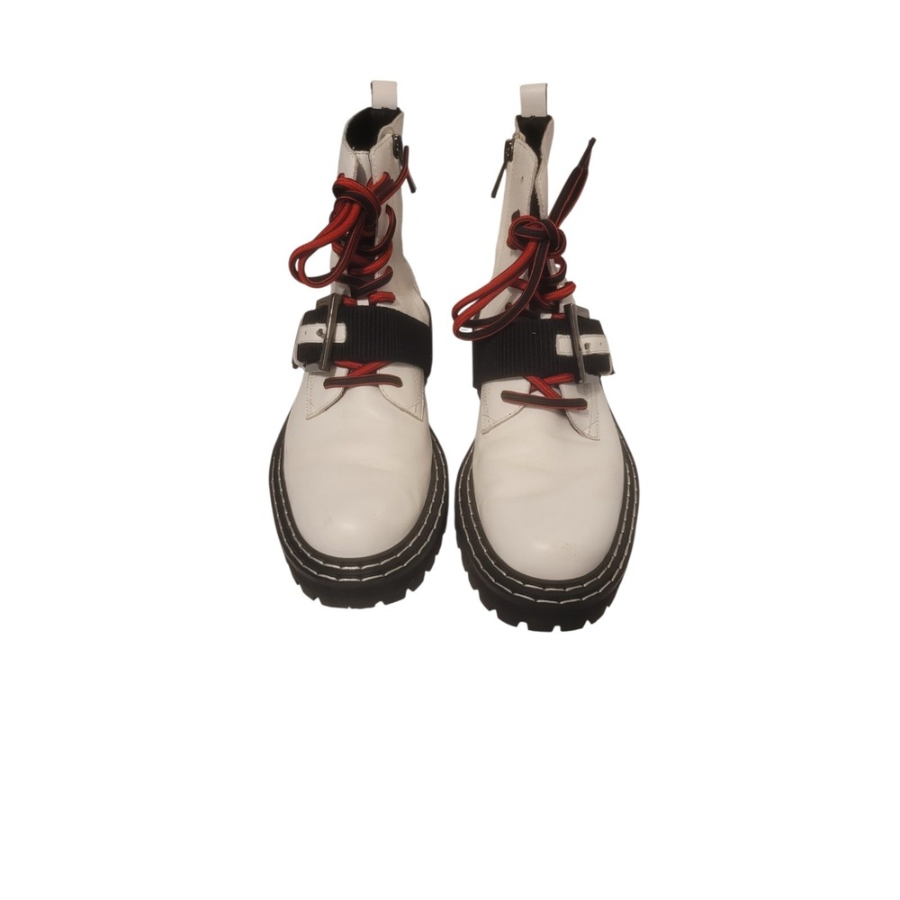Cecelia‎ New York Hayden leather boots white with black & red details women sz 7 - Picture 4 of 10